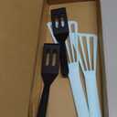 Silicone Spatula Set, 600F Heat Resistant Silicone Spatula Turner Flipper for Cooking, Non Stick and Non Scratch Kitchen Utensils for Eggs & Pancakes, 4 Pack, Black and White