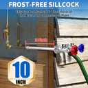 Boltigen 10inch Anti-Siphon Frost Free Hot and Cold Sillcock Valve, Chromed Brass Freeze Proof Outdoor Water Wall Hydrant Faucet, 1/2" NPT X 3/4’’ GHT Hose Bib Frost Free Outside Spigot (10inch)