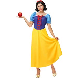 AOBUTE Womens Princess Costume Halloween Fairytale Blue Yellow Dress, Small