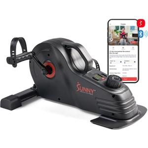 Sunny Health & Fitness Smart 2-IN-1 Under Desk Pedal Exercise, Portable Dual Function Arm/Leg Cycle for Seniors, Compact Indoor Cardio Mini Bike at Home, Free SunnyFit APP Connection