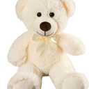 Teddy Bear Stuffed Animal, 12inch Teddy Bear Plush Toy, Birthday Valentine's Day Xmas Gifts for Kids Boys Girls Friends (White)