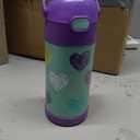 THERMOS FUNTAINER Water Bottle with Straw - 12 Ounce - Kids Stainless Steel Vacuum Insulated Water Bottle with Lid, Hearts