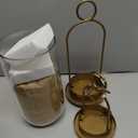 5" & 4" Wide Versatile Metal Candle Holder with Handmade Sturdy Glass Dome in Brass for Pillar Candle & Plants, 5.1" xH11.8 4" xH7.5, Industrial, Farmhouse, Shabby Chic. (2, Brass, Large & Small)