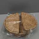 Willinglong 2 Pcs Flower Girl Baskets Half Moon Wicker Rattan Basket with Handle Willow Wedding Baskets for Wedding Picnic Home Decorations Garden Storage (Light Color)