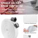 ZYfire Fire Hose - 2" ID x 100 FT Single Jacket EPDM Firefighter Hose with M F NST/NH Aluminum Couplings 750 PSI Burst Pressure Lightweight for Use in Firefighting