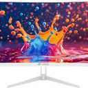 CRUA 34 Inch Ultrawide Curved Monitor, 21:9 UWQHD 3440x1440 100Hz 3800R IPS White Computer Monitors, FreeSync, Built-in Speakers, 120% sRGB, Blue Light Filter, HDMI 2.0 & DP 1.4, Wall Mountable
