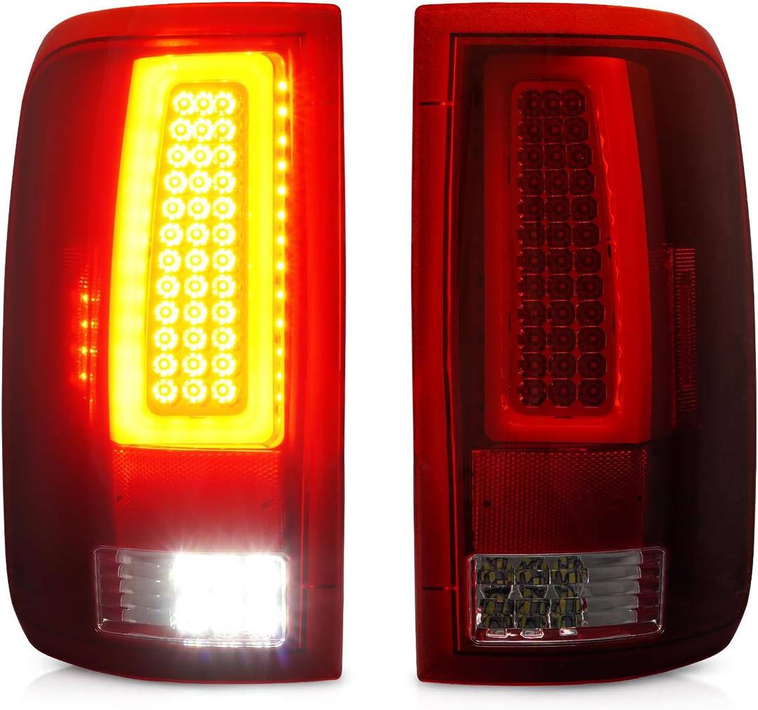 LED Tail Light for 2004 2005 2006 2007 2008 Ford F-150, Rear Taillight Assembly, FO2800182 FO2801182 5L3Z13404CA 6L3Z13404BA 4L3Z13404AA (Red Lens)