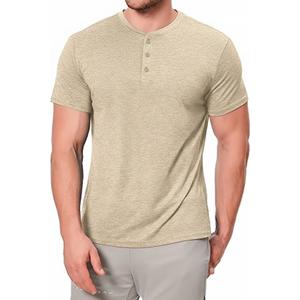 Mens Henley Shirt Dry Fit Tech 3 Button Slim Fit Quick Dry Gym Tshirt Short Sleeve Lightweight Casual T Basic Tee 2XL
