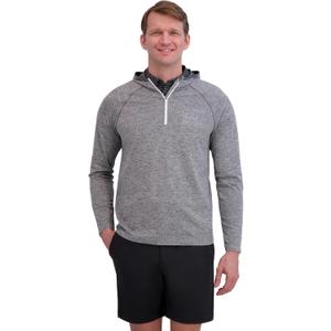 Ben Sherman Mens Quarter Zip Pullover Hooded Sweater  Lightweight, Casual, Work, Golf & Everyday Wear (Large, Grey)