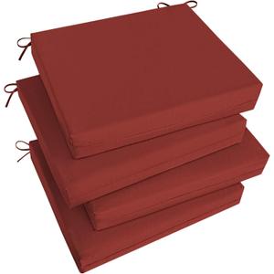 Basic Beyond Outdoor Chair Cushions Set of 4, Square Corner Outdoor Cushions for Patio Furniture, Water Resistant Patio Chair Cushions with 2 Ties, 18.5x16x3, Brick Red