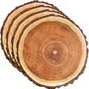 Gift Boutique Disposable Wooden Slice Paper Place Mats 50 Pack 13.5" Round Rustic Brown Wood Slices Charger Place Mat for Farmhouse Tan Table Setting Summer Spring Fall Wedding Dinner Party Decor