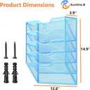 Kuntine.B Wall File Organizer Office Hanging Magazine Holder Wall File Organizer for Office Home (Blue, 5 Tier)