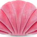 Marsui Sea Princess Seashell Decorative Pillow, Preppy Room Decor Christmas Party Gift Soft Chair Cushion Cute Clam Throw Pillow for Sofa Bed Living Room(Pink,13.4 x 9.8 in)