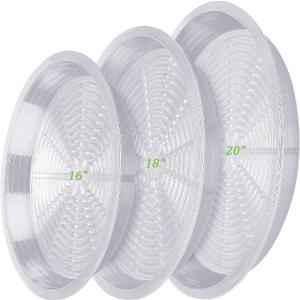 Shellwei 18 Pieces 16" 18" 20" Plant Saucers Clear Durable Plant Saucer Plastic Plants Saucers for Indoors Outdoors Clear Flower Pot Drip Trays Plants Garden Pot Saucer Trays