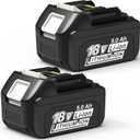 CHAUNVEN 2 Packs 5.0Ah 18V Battery Replacement for Makita 18V Battery BL1850B BL1840B 1860B BL1830B BL1815B Compatible with Makita 18 Volt Cordless Power Tool and Charger