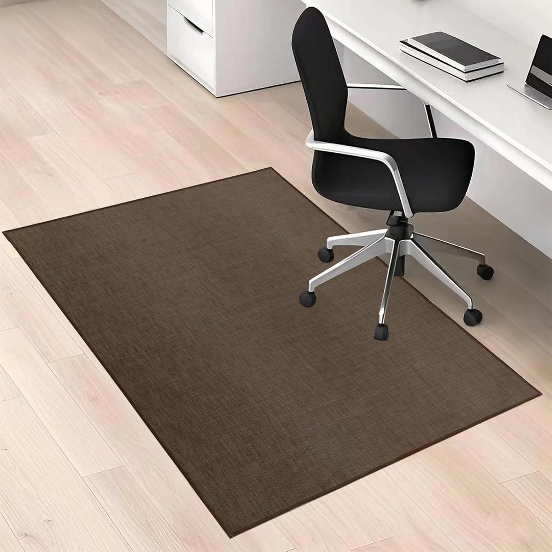 Office Chair Mat for Hardwood Floor, 59 x 48 inches Heavy Duty Rattan-Like Woven Desk Chair Mat, Non-Slip Floors Protector for Computer Chair