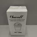 Clawsoff 100 Pack 12 oz Disposable Coffee Cups with Lids and Insulated Sleeves, Leak-free Paper and Sturdy Thick Paper Hot to Go Coffee Cups with Lids for Cold/Hot Beverage (White)