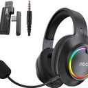 AOC Wireless Gaming Headset for PS5, PS4, PC - Bluetooth 6.0, 2.4GHz, Detachable Noise Cancelling Mic, Over-Ear RGB Lighting Gaming Headphone for Xbox, Switch, Black ACG2532