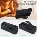 for iPhone 15 Pro Max Case with Wrist Strap Elegant Bow Ribbon Design with Adjustable Wristband Kickstand Shockproof Soft TPU Camera Protection Phone Cover for Women Girls - Black Bow