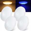 4 Pack RV Interior Ceiling Dome Light 4.5 Inch, Press Dimmer Switch & Blue Nightlight,12V Dimmable Puck Light for Motorhome Trailer Fifth Wheel Truck Coach Enclosed Trailer(3000K)