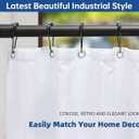 BRIOFOX Industrial Shower Curtain Rod - Rustproof Non-Slip 27-43 Inch Stainless Steel Tension Curtain Rod for Window or Bathroom, Matte Black