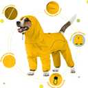 Dog Raincoat, Waterproof Dog Rain Jacket with Removable Hood，Adjustable 4 Legs Pet Poncho with Leash Hole，Reflective Stripe Hooded Snowproof Windproof Clothes for Dogs, L