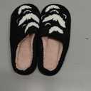 Halloween Slippers for Women, Ghost Slipper Bats Pumpkin Cookie Spider Web Fall and Winter Black Spooky House Shoes for Adult Men Indoor Outdoor, Cozy (5.5)