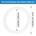 Moka Express Replacement Funnel Kit, 3 Packs Gasket Seals, 1 Stainless Steel Funnel with 1 Pack Stainless Filter (6-Cup)