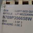 Merax Queen Loft Bed Frame with Desk and Wardrobe, Headboard with Storage & Charging Station, Wood Loft Bunk Bed with Solid Slats & Guardrail, No Box Spring Needed, Space-Saving, Noise Free, White