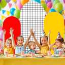 3 Pcs Red Yellow Cartoon Arch Backdrop Cover 4ft 5ft 6ft Double-Sided Birthday Party Arch Stand Covers Photo Background for Baby Shower Party Events Cosplay Props