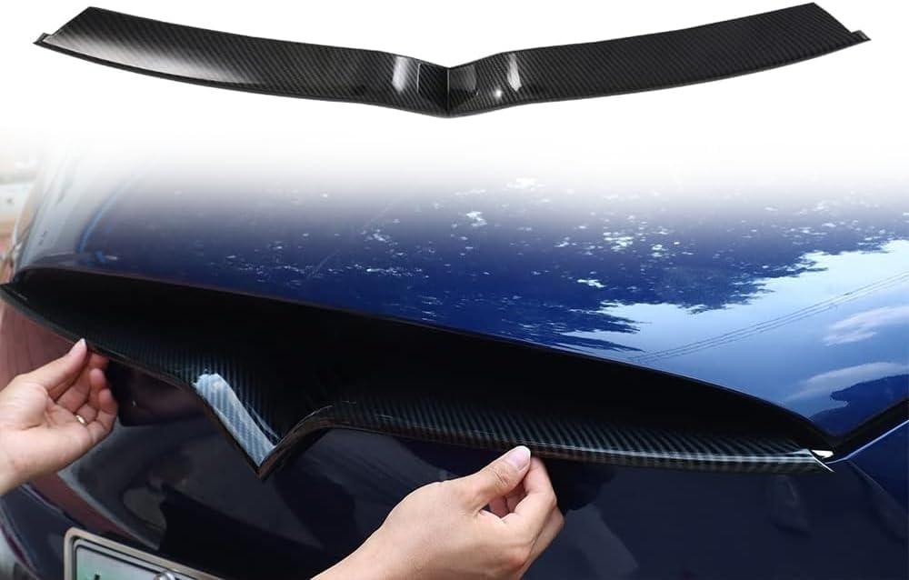 Front Grille Insert Trim for Tesla Model X 2016-2020 Car Exterior Accessories ABS Imitation Carbon Fiber Outer Decoration