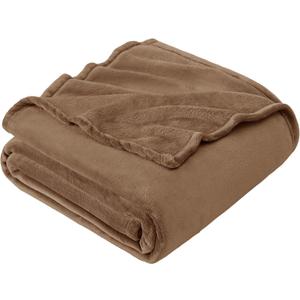 Hansleep Fleece Queen Blanket for Bed Fleece Camel, Queen Size Super Soft Flannel Fuzzy, Plush Cozy Blanket for All Seasons, Camel, Queen 90x90 Inches