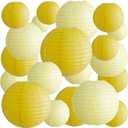 20Pcs Yellow Paper Lanterns Decorative, 6"8"10" Hanging Round Paper Lanterns Decorative for Bridal Shower Baby Shower Engagement Wedding Birthday Party