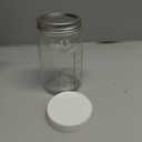 4 Pcs 32 oz Clear Wide Mouth Mason Jars with Airtight Lids and White Plastic Lids, Canning Jars for Overnight Oats, Food Storage and More