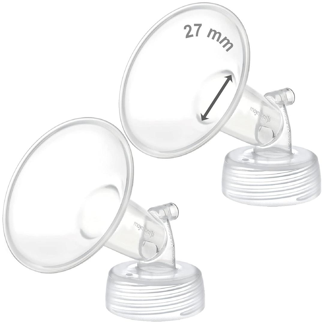 Maymom Pump Part Compatible with Spectra S1/S2 Pumps; Incl 27mm Wide Mouth Flange; Not Original Spectra Flange (Two Flanges)