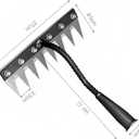 Gardenia Iron Weeding Rake, Iron Rake 2.0 for Gardening and Weeding, Detachable Double-Edged Blade Design Carbon Steel Heavy-Duty Weed Rakes,Hand Weed Puller Tools for Lawn Yard Garden Farm(8 teeths)