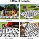 OLANLY Reversible Outdoor Rug 8x10 ft Clearance, Waterproof Outdoor Plastic Straw Rug with Interlacing Pattern, RV Mat for Patio, Camping, Balcony, Deck, Backyard, Black & White