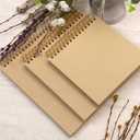 potricher 8 x 8 Inch DIY Scrapbook Photo Album 80 Pages Thick Kraft Blank Yellow Paper Memory Book for Wedding and Anniversary Family (Yellow, 8 Inch)