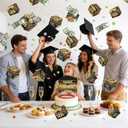 Sereliy Graduation Exploding Money Gift Boxes for Cash, 12 Pack Pop Up Surprise Money Box with Confetti, Black Gold Graduation Explosion Gift Box for Cash Giving Class of 2026