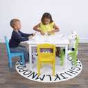 Humble Crew Kids Table and Chair Set, Toddler Activity Table with 4 Chairs for Play, Crafts, Snacks & Learning, Wooden Kids Furniture for Playroom & Bedroom, White/Pastel
