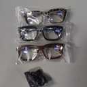 3 pack Oprah style Spring hinge Readers Blue Light Blocking Computer Square Reading Glasses for Women Men +3.5
