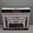 Boytone, Wireless UHF Microphone System  Dual Fixed Frequency Channel, 2 Metal Handheld Dynamic Transmitter Mics, for Party, Church, Aluminum Carrying Cases, 110/220V (BT-102UM)