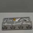 buways Key Holder Wall Mount with 4 Double Hooks-Solid Wood Wall-Mounted Organizer for Keys&Mail Rustic Key Rack Hanger Holder Home Decor for Entryway Living Room (Gray)