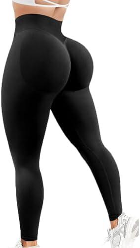 Impact Hidden Scrunch Butt Leggings for Women Mid Low Waist Gym Workout Legging Tummy Control Booty Lifting Yoga Pants, XL
