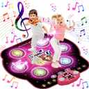 Dance Mat for Kids, Upgraded Switchable 4 & 6 Button Mode Electronic Dance Pad with Bluetooth-9 Levels, Light Up Children Music Game Mat, Toys for Girls Boys Ages 3-12