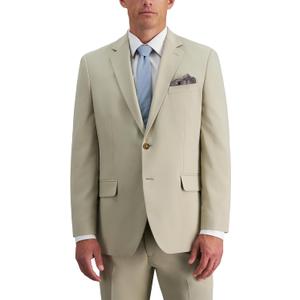 Haggar Mens Travel Performance Tailored Fit Suit Separate Pants & Jackets (40 Short, Tan)