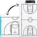 Basketball Coaching Board Double-Sided, Basketball Clipboard for Coaches, Basketball Dry Erase Board for Coaches, Basketball Whiteboard Tactical Play Board