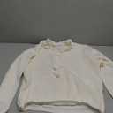 MakeMeChic Women's Long Sleeve Ruffle Sweaters V Neck Lightweight Knit Pullover Sweater Tops (Large, White)