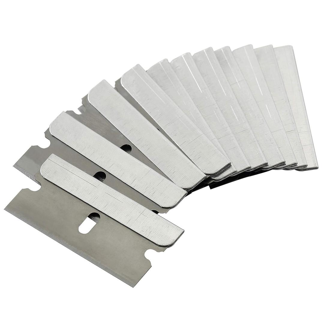 Bates- 50 pc Razor Blades, Flat Scraper Blades, One Edge Razor Blades (1 Count (Pack of 50), Silver)