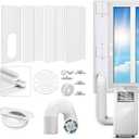 Portable AC Window Vent Kit with Exhaust Hose - 5.1" Diameter 78" Long, Fits LG Whynter Haier 99% Portable Air Conditioners, Adjustable Seal 17"-61" for Sliding Windows, Complete Kit Included